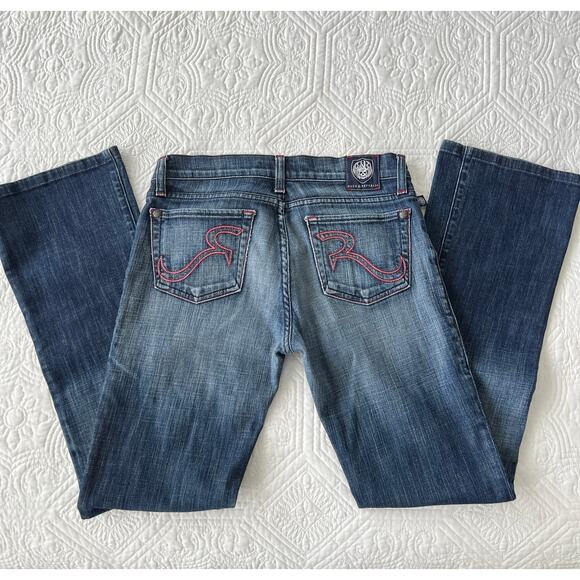 Rock & Republic Kasandra Bootcut Jeans Red Embroidered Pocket 28 - Picture 3 of 8